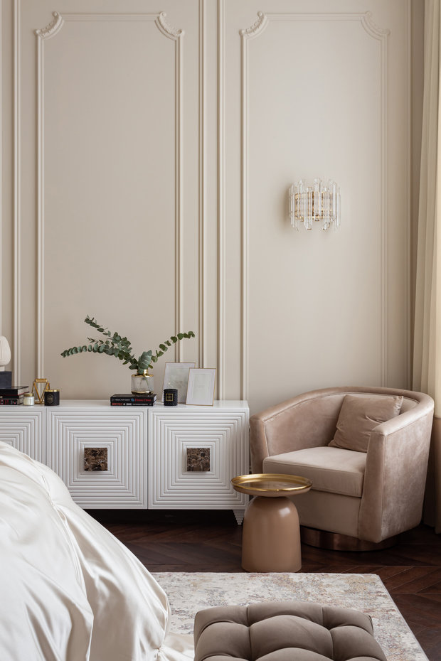 Фотография: Спальня в стиле Классический, Современный, Квартира, Проект недели, Москва, 4 и больше, Более 90 метров, Анастасия Меркулова – фото на INMYROOM