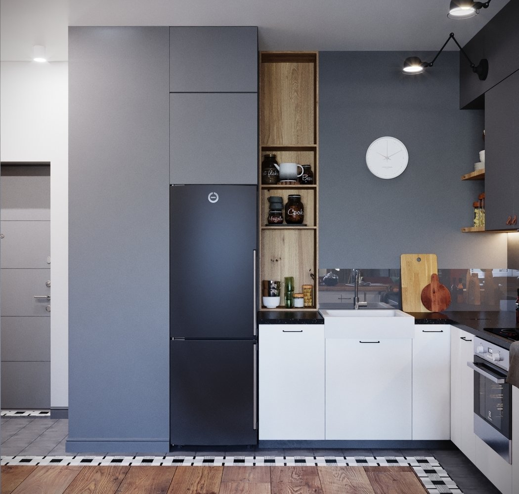 Фотография: Кухня и столовая в стиле Современный, Лофт, Скандинавский, Квартира, Студия, Проект дня, Красногорск, 40-60 метров, Монолитно-кирпичный, Студия 20:18, ЖК «Спасский мост» – фото на INMYROOM Фотография: Кухня и столовая в стиле Современный, Лофт, Скандинавский, Квартира, Студия, Проект дня, Красногорск, 40-60 метров, Монолитно-кирпичный, Студия 20:18, ЖК «Спасский мост» – фото на INMYROOM