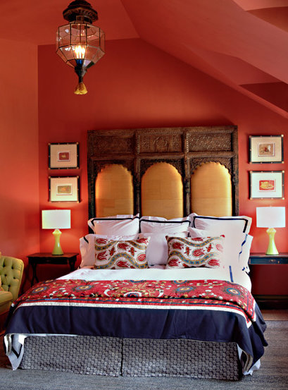 Фотография: Спальня в стиле Восточный, Эклектика, Дом, Цвет в интерьере, Дома и квартиры – фото на INMYROOM