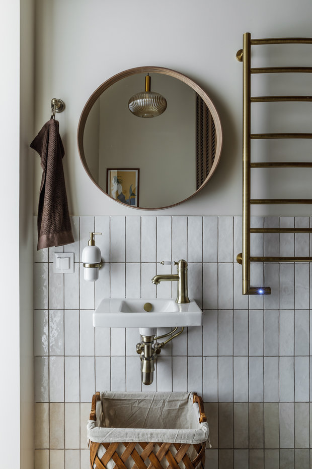 Фотография: Ванная в стиле Скандинавский, Эклектика, Квартира, Проект дня, Москва, 3 комнаты, 60-90 метров, Анастасия Струве – фото на INMYROOM