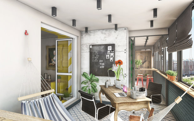 Фотография: Балкон в стиле Лофт, Квартира, Проект недели, Санкт-Петербург, Макс Жуков, ToTaste Studio, 1 комната, 40-60 метров, Монолитно-кирпичный, ЖК  «Балтийская жемчужина» – фото на INMYROOM