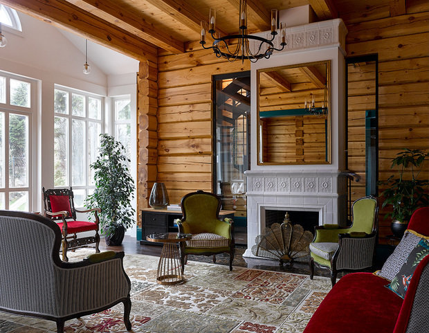 Фотография: Гостиная в стиле Прованс и Кантри, Классический, Дом, Проект недели, Дача, Дом и дача, 4 и больше, Более 90 метров, Наташа Федосеева, Звенигород – фото на INMYROOM