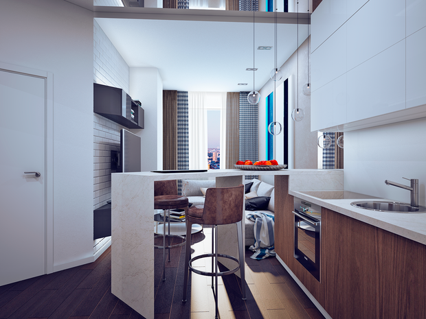 Фото из портфолио 42м2 Oazis for men Проект – фотографии дизайна интерьеров на INMYROOM