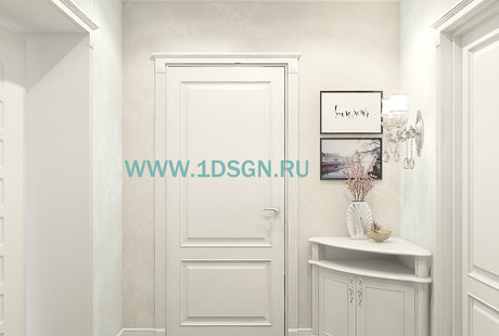 Дизайн интерьера Холл 1 этажа в коттеджном поселке "Марсель" г.Москва