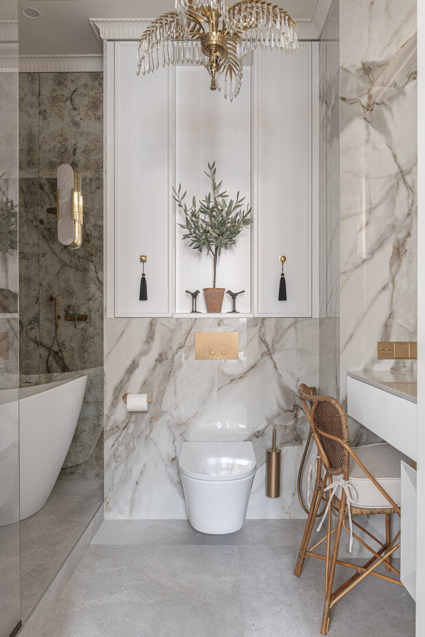 Фотография: Ванная в стиле Классический, Современный, Квартира, Проект дня, Кирпичный дом, 2 комнаты, 60-90 метров, Оксана Пастернак – фото на INMYROOM