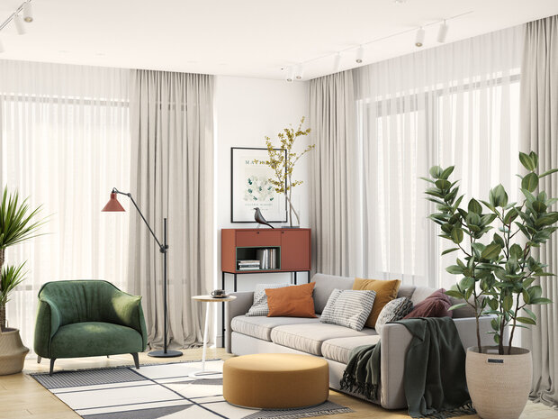 Фотография: Гостиная в стиле Современный, Квартира, Проект дня, Москва, 4 и больше, Более 90 метров, ЖК «ILove» – фото на INMYROOM