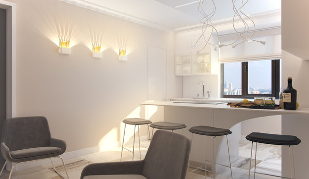 Фотография: Кухня и столовая в стиле Минимализм, Классический, Современный, Эклектика, Axo Light, Neff, Проект недели, Москва, Dulux, Aldo Bernardi, Kratki, Wolf, Ballerina, Soft Line, Cappellini, Sant Agostino – фото на INMYROOM