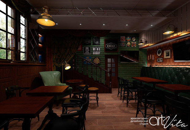 Фото из портфолио 	 Паб «Greep PUB» г. Выборг – фотографии дизайна интерьеров на InMyRoom.ru