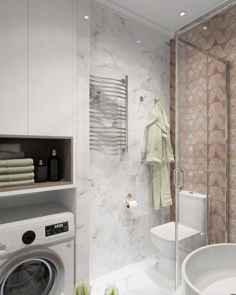 Фотография: Ванная в стиле Современный, Квартира, Студия, Проект недели, Москва, Монолитный дом, до 40 метров, Инна Азорская, энциклодпедия_малогабаритка, Kronospan – фото на INMYROOM Фотография: Ванная в стиле Современный, Квартира, Студия, Проект недели, Москва, Монолитный дом, до 40 метров, Инна Азорская, энциклодпедия_малогабаритка, Kronospan – фото на INMYROOM