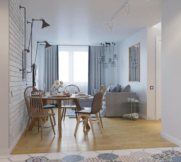 Фото из портфолио 3 к.кв. в скандинавском стиле  – фотографии дизайна интерьеров на INMYROOM