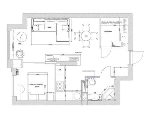 Фото из портфолио квартира 54 м2 – фотографии дизайна интерьеров на INMYROOM