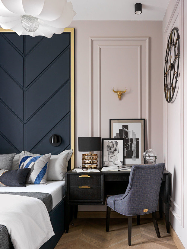 Фотография: Спальня в стиле Классический, Современный, Квартира, Проект недели, Москва, Сталинка, 3 комнаты, Более 90 метров, Анастасия Ковальчук – фото на INMYROOM