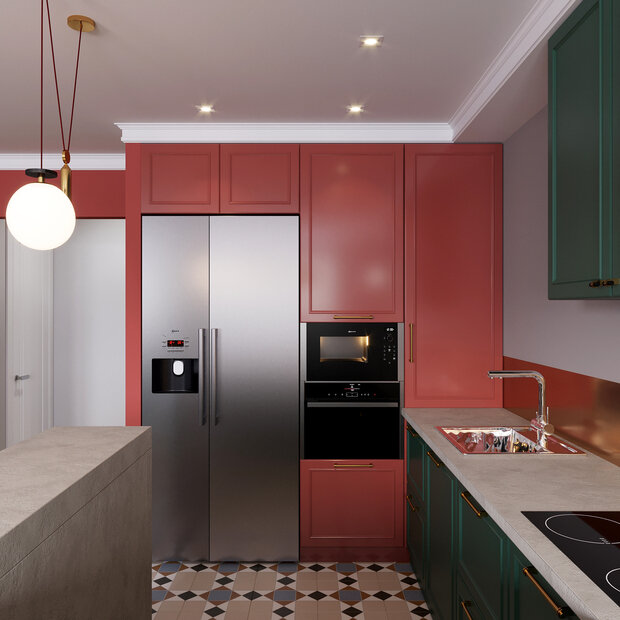 Фотография: Кухня и столовая в стиле Современный, Эклектика, Квартира, Проект недели, Самара, 3 комнаты, Более 90 метров, Айгуль Султанова – фото на INMYROOM