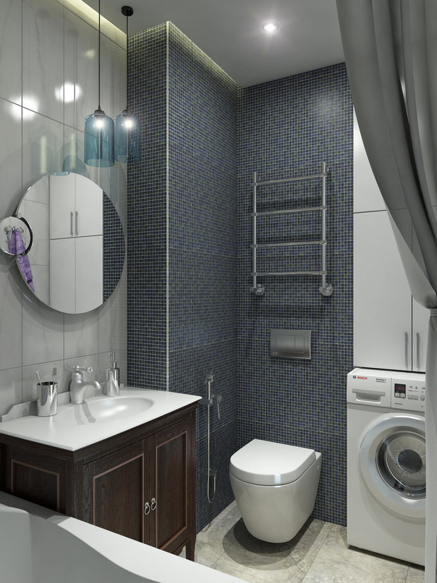 Фотография: Ванная в стиле Классический, Квартира, Проект недели, Москва, Кирпичный дом, 2 комнаты, 40-60 метров, Сергей Грааф – фото на INMYROOM