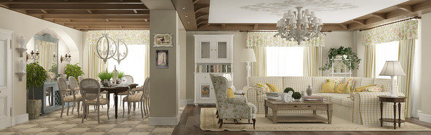 Фотография: Гостиная в стиле Прованс и Кантри, Карта покупок, Мебель и свет – фото на INMYROOM