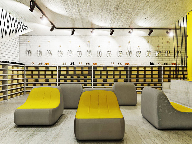 Фото из портфолио Дизайн бутика обуви для бездорожья – фотографии дизайна интерьеров на INMYROOM