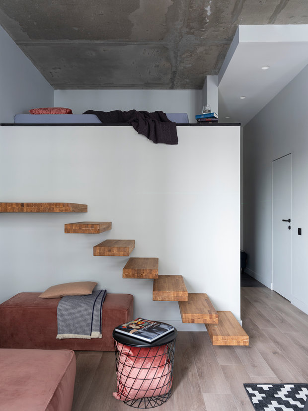 Фотография: Гостиная в стиле Минимализм, Современный, Квартира, Студия, Проект недели, Москва, до 40 метров, Светлана Пичугина – фото на INMYROOM