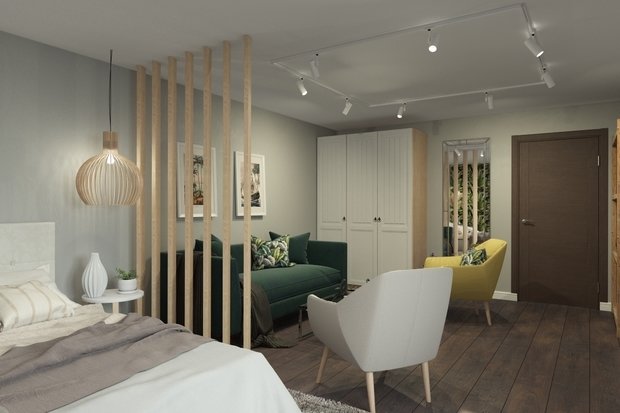 Фото из портфолио Студия в новостройке. 24м² – фотографии дизайна интерьеров на INMYROOM