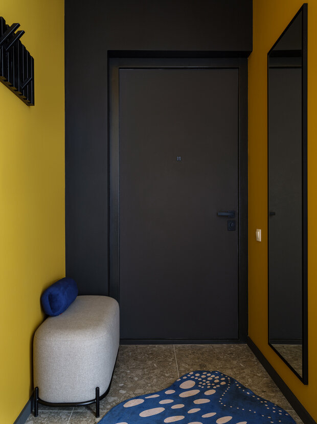 Фотография: Прихожая в стиле Современный, Малогабаритная квартира, Квартира, Проект недели, Москва, 1 комната, до 40 метров, Елена Сазонова – фото на INMYROOM