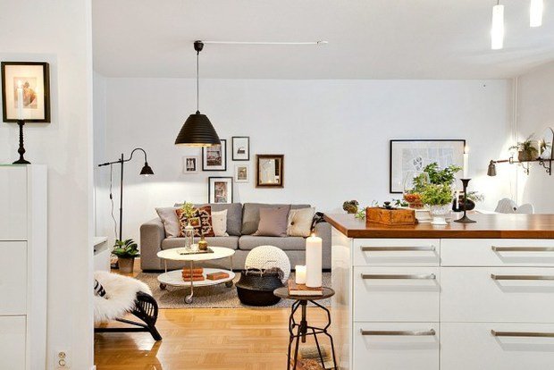 Фотография: Гостиная в стиле Скандинавский, Декор интерьера, Квартира, Аксессуары, Декор, Белый – фото на INMYROOM