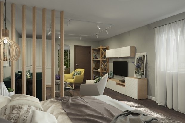 Фото из портфолио Студия в новостройке. 24м² – фотографии дизайна интерьеров на INMYROOM