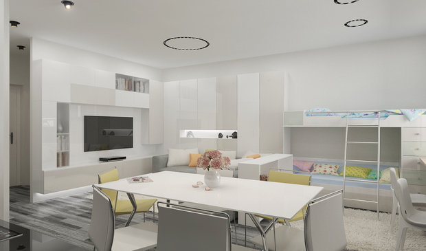 Фото из портфолио Дизайн и ремонт 1 комнатной квартиры 40 м2 – фотографии дизайна интерьеров на INMYROOM