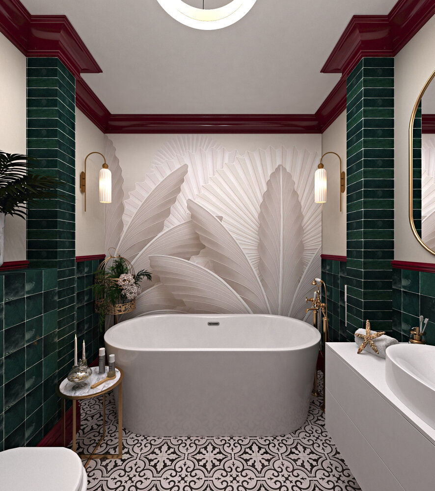 Фото из портфолио Ванная комната "Яркая классика" – фотографии дизайна интерьеров на INMYROOM Фото из портфолио Ванная комната "Яркая классика" – фотографии дизайна интерьеров на INMYROOM
