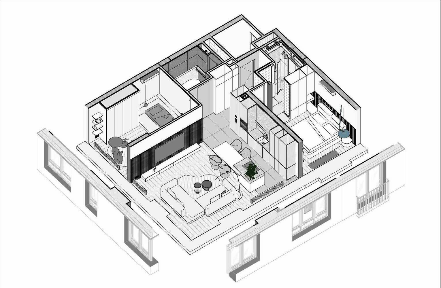 Фотография: Планировки в стиле , Современный, Квартира, Проект дня, Москва, Монолитный дом, 3 комнаты, 60-90 метров, JTRoom, Юлия Тазулах – фото на INMYROOM Фотография: Планировки в стиле , Современный, Квартира, Проект дня, Москва, Монолитный дом, 3 комнаты, 60-90 метров, JTRoom, Юлия Тазулах – фото на INMYROOM