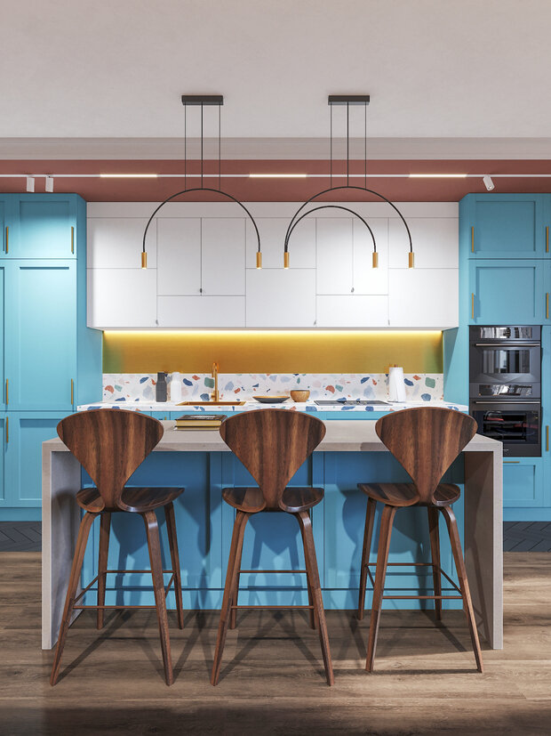 Фотография: Кухня и столовая в стиле Современный, Квартира, Проект недели, Санкт-Петербург, 4 и больше, Более 90 метров, Монолитно-кирпичный, VizDiz, Илона Ореховская – фото на INMYROOM