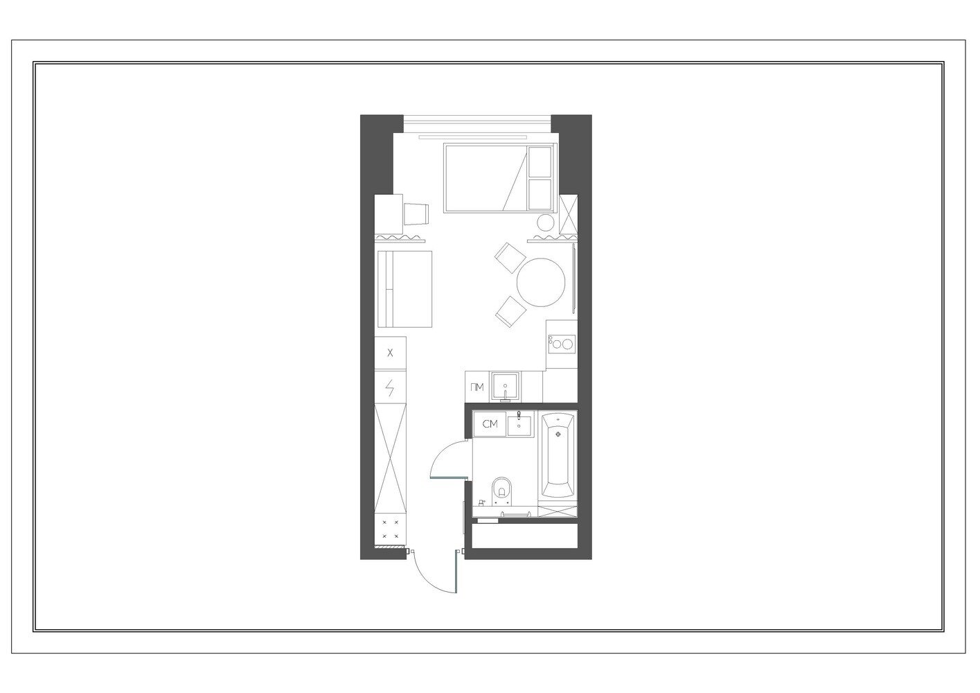 Фотография: Планировки в стиле , Современный, Малогабаритная квартира, Квартира, Студия, Проект недели, Москва, Монолитный дом, до 40 метров, Дарья Големинова – фото на INMYROOM Фотография: Планировки в стиле , Современный, Малогабаритная квартира, Квартира, Студия, Проект недели, Москва, Монолитный дом, до 40 метров, Дарья Големинова – фото на INMYROOM