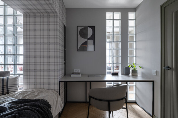 Фотография: Кабинет в стиле Современный, Скандинавский, Эклектика, Квартира, Проект дня, Москва, 2 комнаты, 40-60 метров, Анна Малютина – фото на INMYROOM