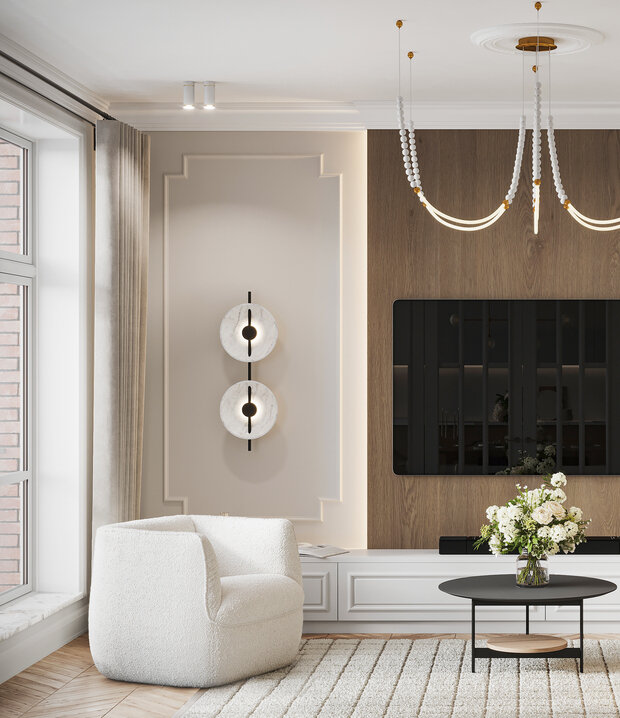 Фото из портфолио Дизайн-проект квартиры в ЖК «Logos (Логос)» в стиле французская классика – фотографии дизайна интерьеров на INMYROOM