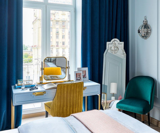 Фотография: Спальня в стиле Классический, Современный, Квартира, Проект недели, Москва, Сталинка, 3 комнаты, Более 90 метров, Анастасия Ковальчук – фото на INMYROOM