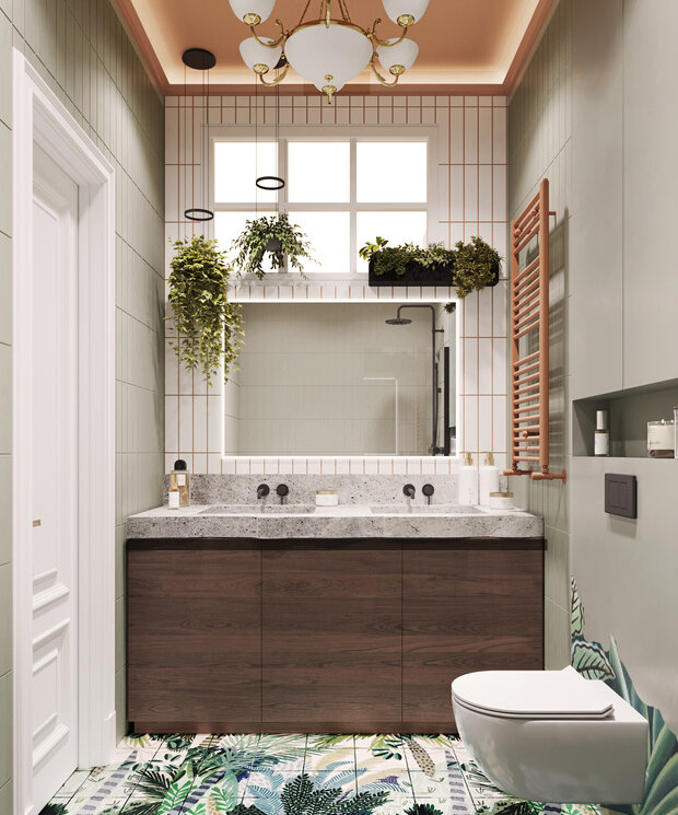 Фотография: Ванная в стиле Современный, Эклектика, Квартира, Проект недели, Москва, 2 комнаты, 40-60 метров, Анастасия Григорьева – фото на INMYROOM