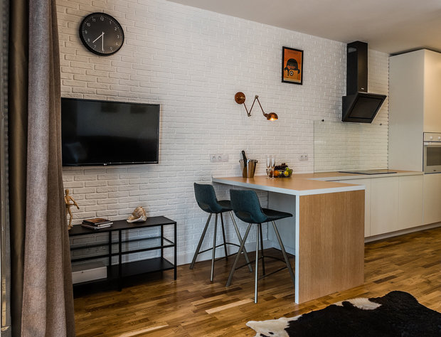 Фотография: Кухня и столовая в стиле Скандинавский, Современный, Квартира, Студия, Проект недели, до 40 метров, Маргарита Фомина, Люберецкий район – фото на INMYROOM