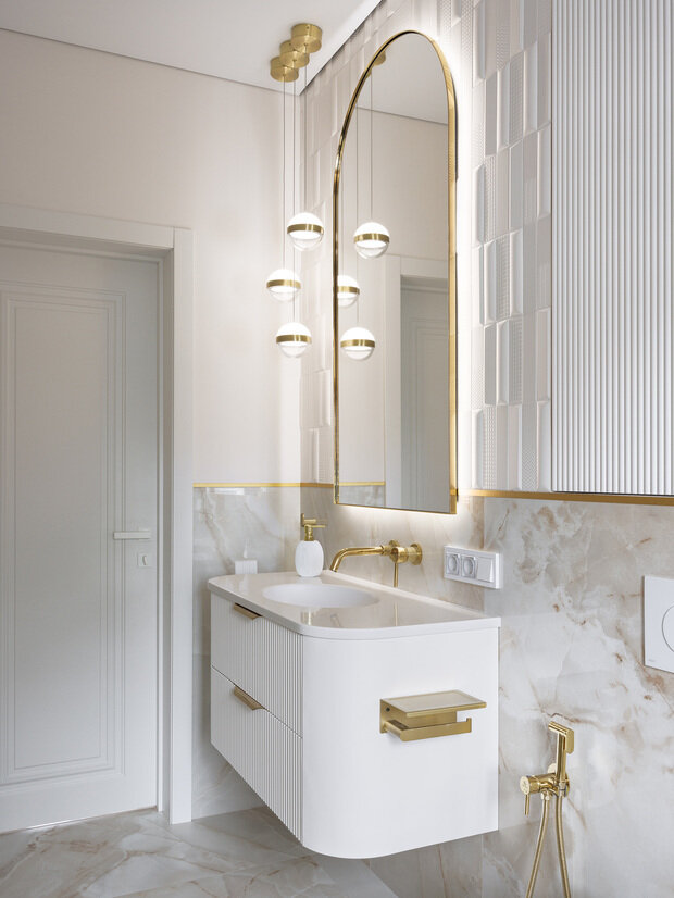 Фотография: Ванная в стиле Классический, Современный, Дом, Проект дня, Дом и дача, Казань, Кирпичный дом, 4 и больше, Более 90 метров, классический с современными элементами, Айгуль Калимуллина – фото на INMYROOM