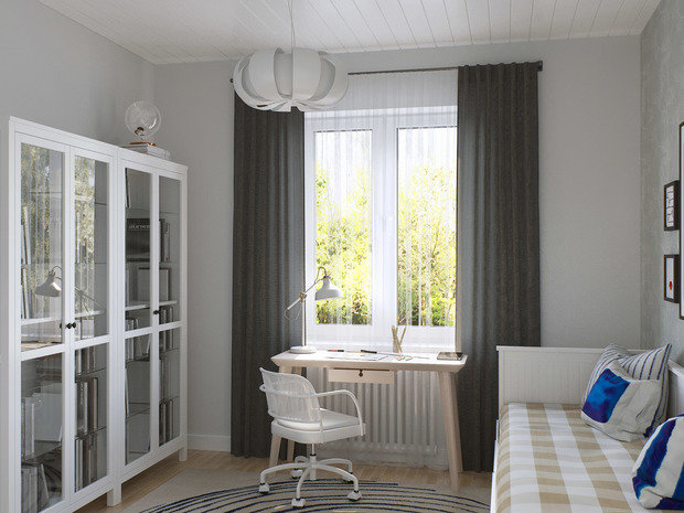 Фотография: Кабинет в стиле Скандинавский, Дом, Проект недели, Дача, Дом и дача, ИКЕА, 4 и больше, Более 90 метров, Маргарита Рассказова – фото на INMYROOM