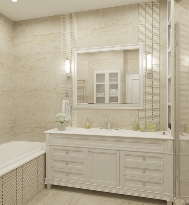 Фото из портфолио КВАРТИРА В СТИЛЕ СОВРЕМЕННАЯ КЛАССИКА - УЛ 1905 Г. Ванная комната. – фотографии дизайна интерьеров на INMYROOM