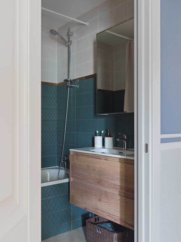 Фотография: Ванная в стиле Современный, Скандинавский, Квартира, Проект дня, 2 комнаты, 40-60 метров, Влада Стеблина – фото на INMYROOM