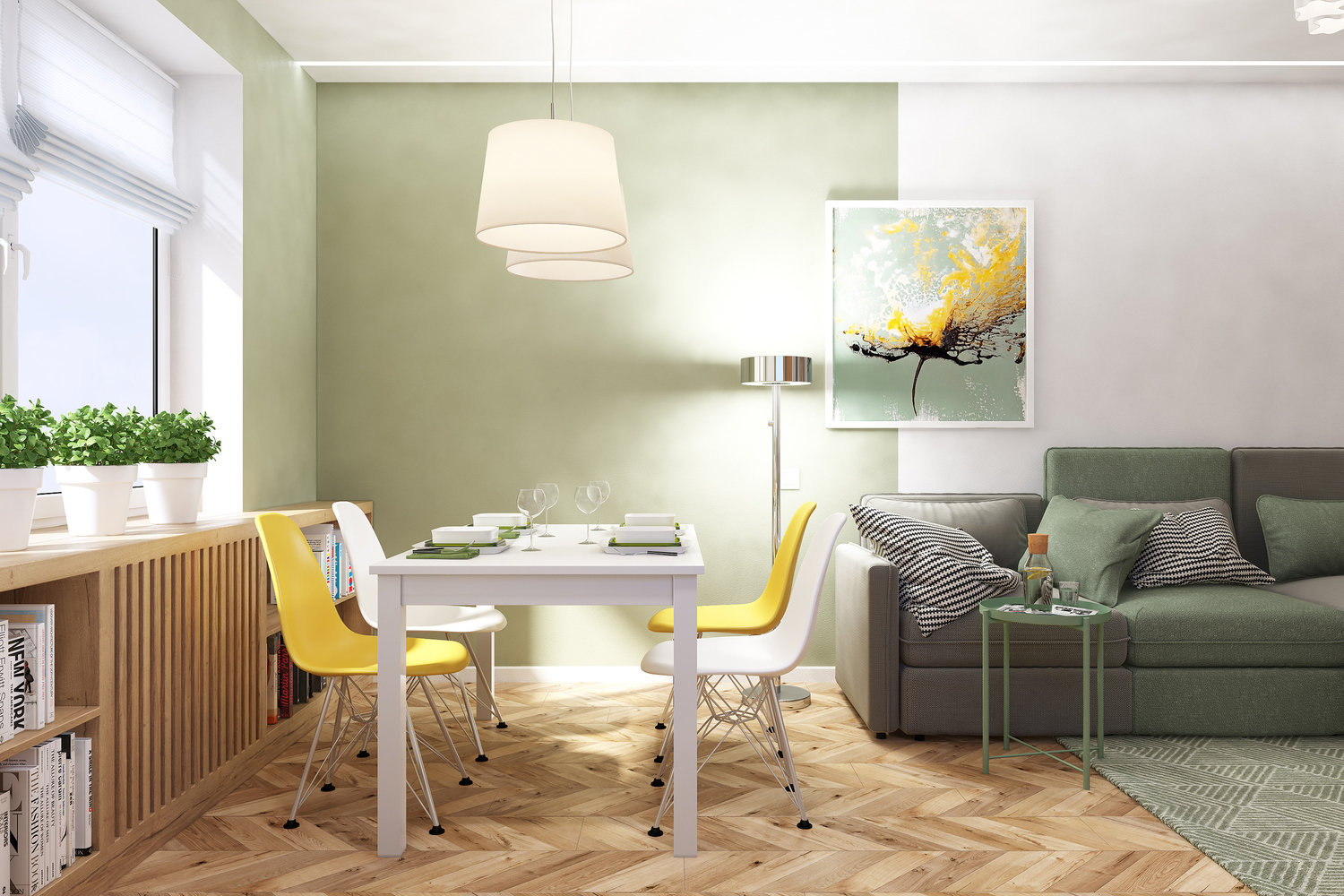 Фотография: Гостиная в стиле Современный, Квартира, Проект недели, Эко, Беларусь, Минск, Блочный дом, 3 комнаты, 60-90 метров, Виктория Зазнова – фото на INMYROOM