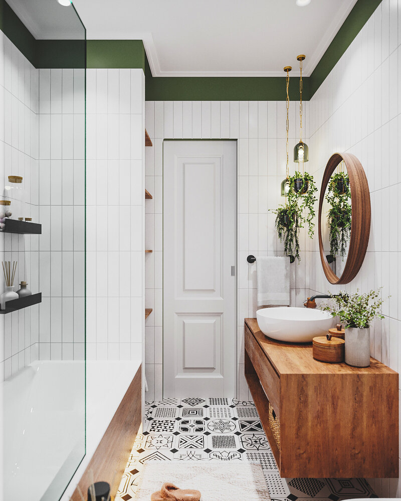 Фотография: Ванная в стиле Скандинавский, Современный, Эклектика, Бохо, Квартира, Проект недели, Москва, 3 комнаты, 60-90 метров, KSInteriors – фото на INMYROOM