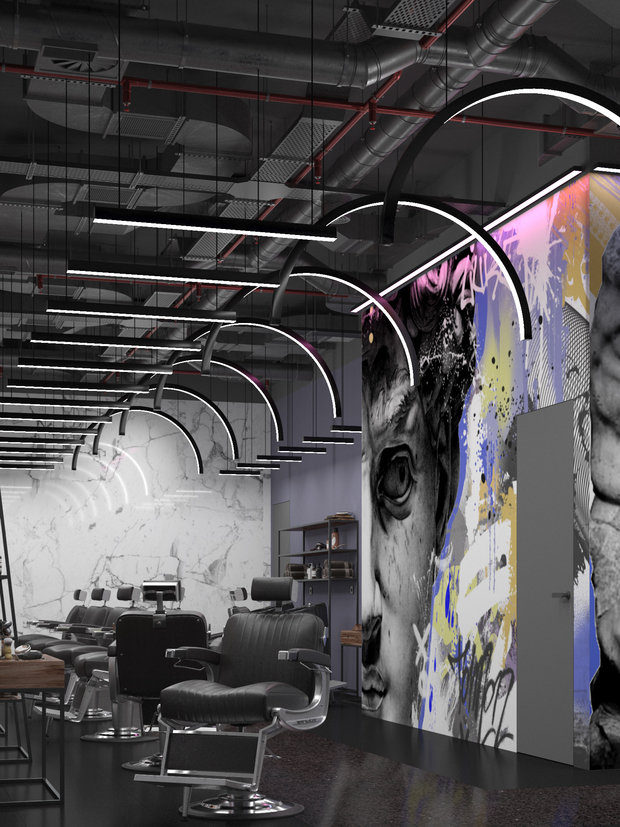 Фото из портфолио Барбершоп и Салон красоты Black Rabbit 140 кв.м. г. Москва – фотографии дизайна интерьеров на INMYROOM