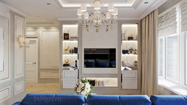 Фото из портфолио Неоклассика с трендовыми вставками в "Воронцовском парке" – фотографии дизайна интерьеров на INMYROOM