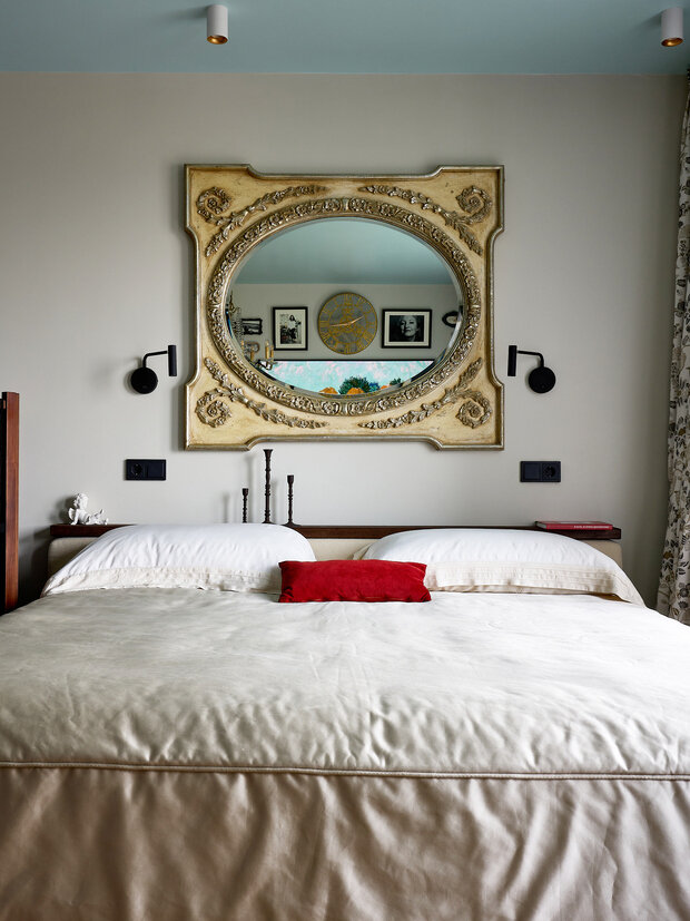 Фотография: Спальня в стиле Современный, Эклектика, Винтажный, Малогабаритная квартира, Квартира, Студия, Проект дня, Москва, Монолитный дом, до 40 метров, Арина Дудникова – фото на INMYROOM