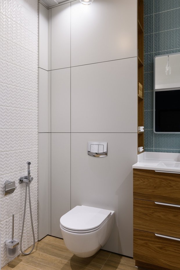 Фотография: Ванная в стиле Современный, Квартира, Проект недели, Новосибирск, Мария Зайцева, 3 комнаты, 60-90 метров – фото на INMYROOM