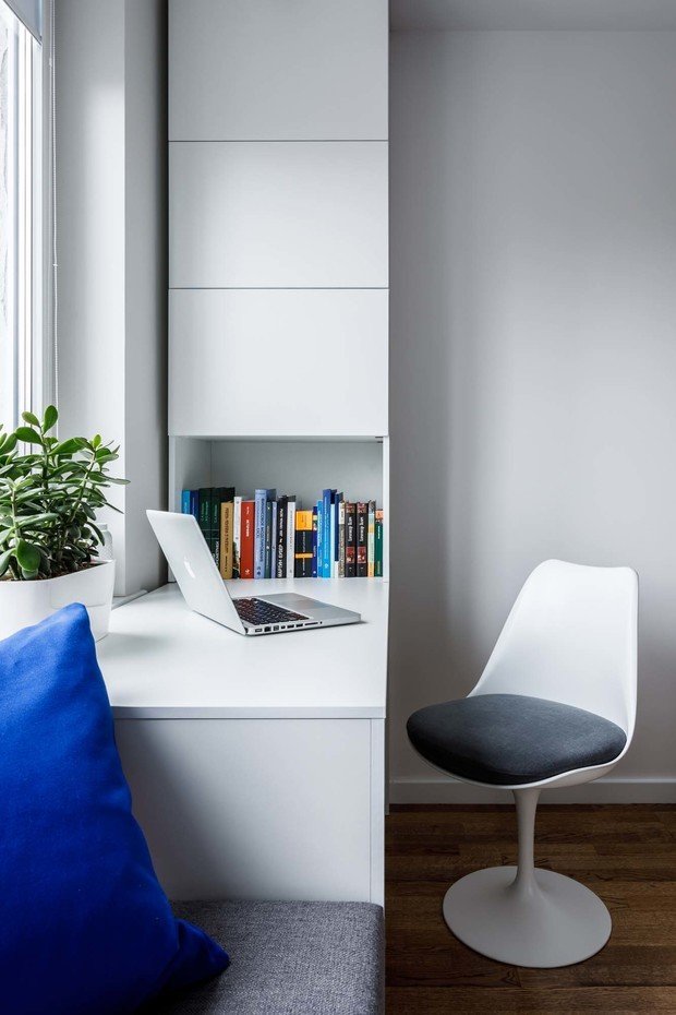 Фотография: Кабинет в стиле Скандинавский, Минимализм, Современный, Малогабаритная квартира, Квартира, Проект недели, Москва, Рустэм Уразметов, 1 комната, до 40 метров – фото на INMYROOM