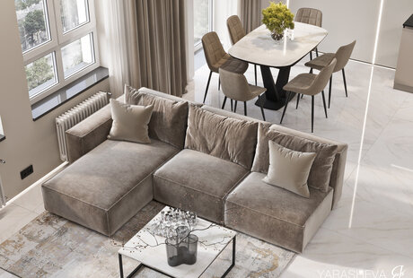 Дизайн интерьера квартиры в ЖК Fresh (Фреш) 92 м кв. от Yarasheva Studio Design