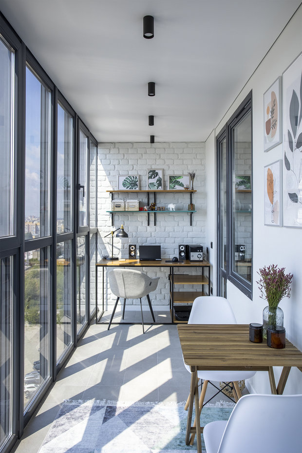 Фотография: Балкон в стиле Современный, Квартира, Проект недели, Казань, 2 комнаты, 40-60 метров, Davydov Studio, Родион Давыдов – фото на INMYROOM