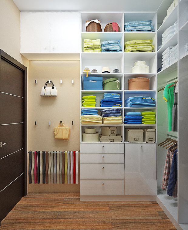 Фото из портфолио Компактная гардеробная комната при спальне – фотографии дизайна интерьеров на INMYROOM