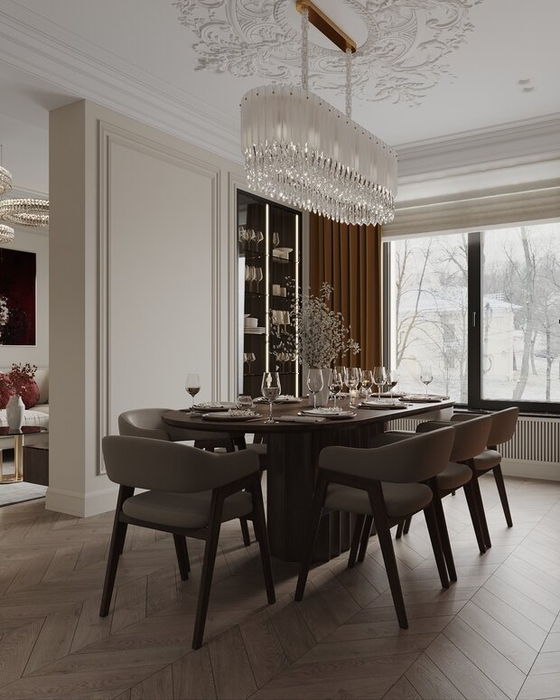 Фото из портфолио Дизайн-проект квартиры в ЖК «Victory Park Residences (Виктори Парк Резиденсез)» в стиле неоклассика – фотографии дизайна интерьеров на INMYROOM